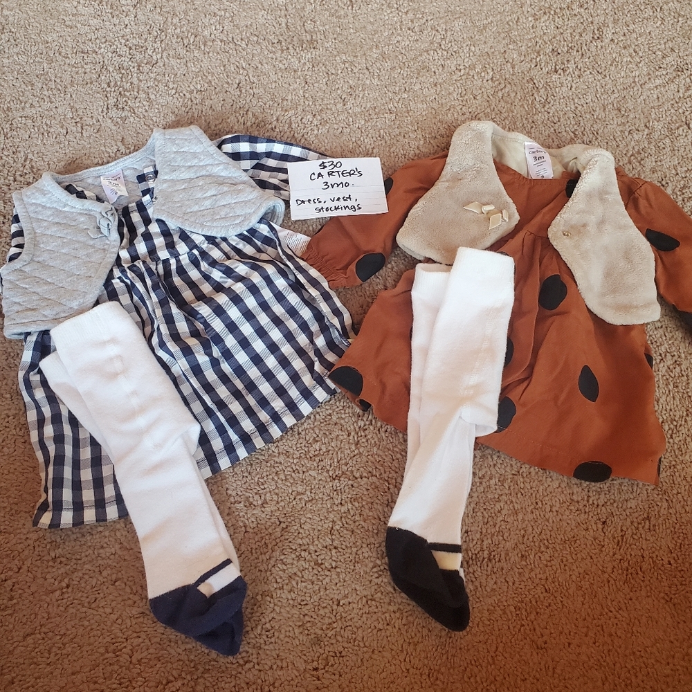 Carters 3 mo Twin Outfits